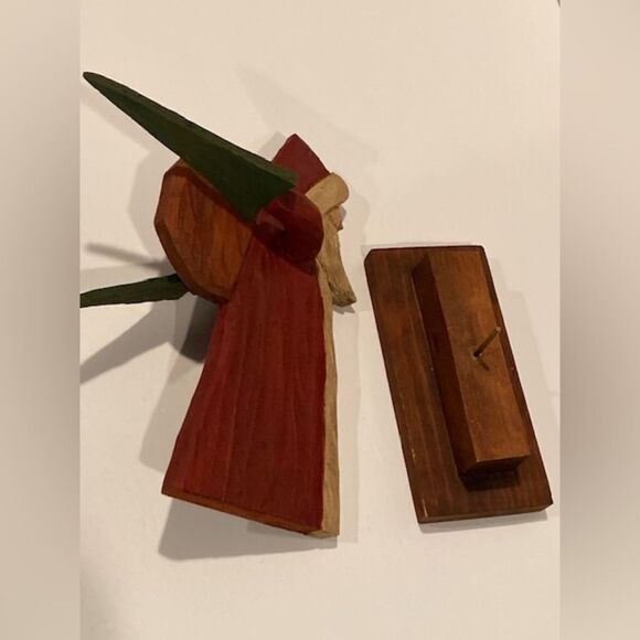 Folk Art Hand Carved Wooden Santa Figurine Whirly Gig Painted Adjustable Arms - Picture 3 of 15